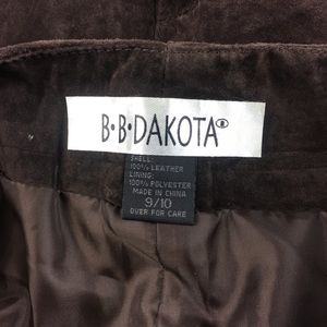 NEW B B Dakota Suede Skirt Brown Lined side zip 1092